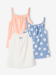 Girls-Pack of 3 Basics Tops with Thin Straps, for Girls