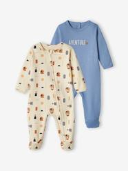 Baby-Pyjamas-Pack of 2 Adventure Sleepsuits in Interlock Fabric for Baby Boys