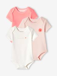 Baby-Pack of 3 "Heart" Bodysuits with Cutaway Shoulders for Babies
