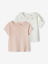 Baby-T-shirts & Roll Neck T-Shirts-T-Shirts-Pack of 2 Short Sleeve Tops for Babies