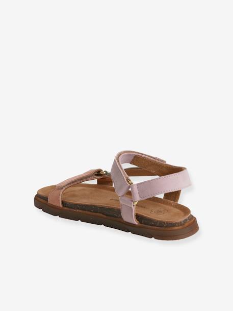 Hook-and-Loop Leather Sandals for Girls lilac 