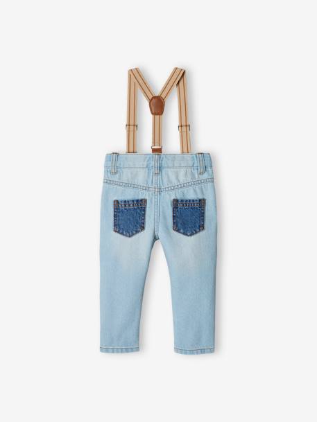 Jeans with Removable Braces, for Babies bleached denim 
