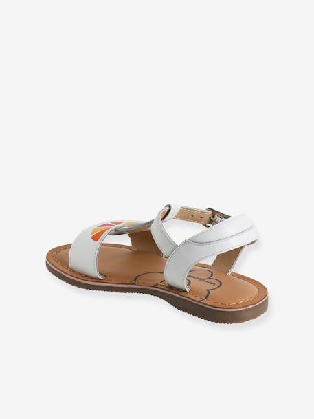 Leather Sandals for Girls, Designed for Autonomy white 