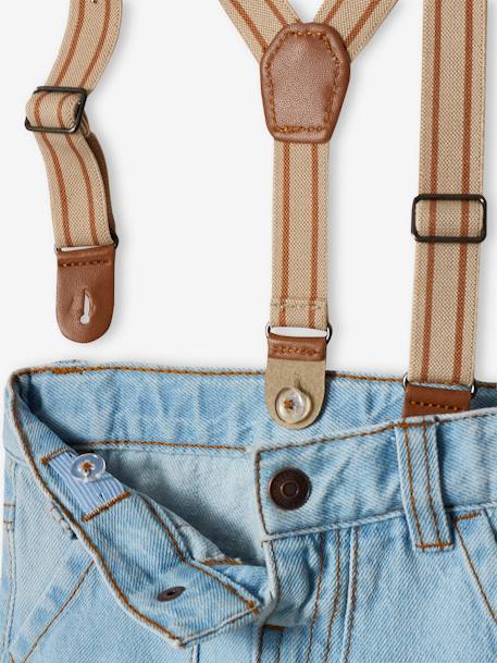 Jeans with Removable Braces, for Babies bleached denim 