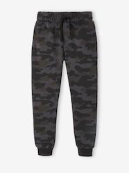 Fleece Joggers with Camouflage Print, for Boys