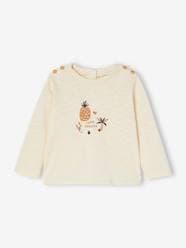 Baby-T-shirts & Roll Neck T-Shirts-Top in Marl Cotton, for Babies