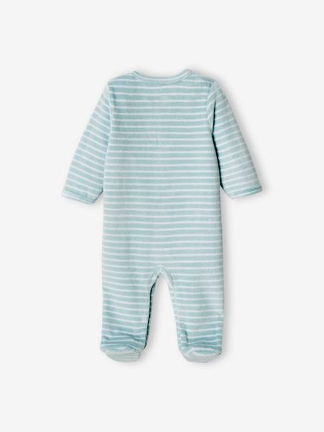 Pack of 2 Boat Sleepsuits in Velour for Baby Boys sky blue 