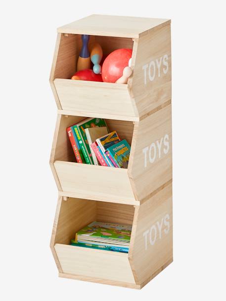 Vertical Unit with 3 Tubs, Toys wood 