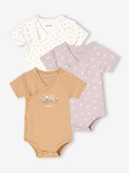 -Pack of 3 Short Sleeve Bodysuits for Newborn Babies
