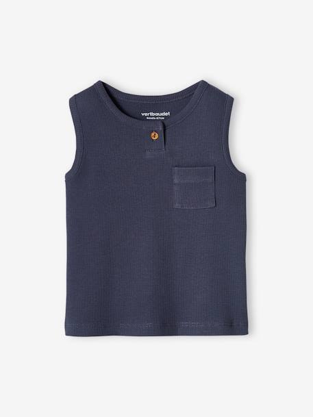 Rib Knit Vest Top for Babies slate blue 