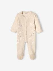 Baby-Pyjamas-Velour Sleepsuit with Front Opening, for Babies