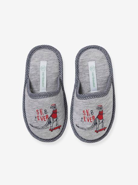 Dinosaur Slippers for Children marl grey 