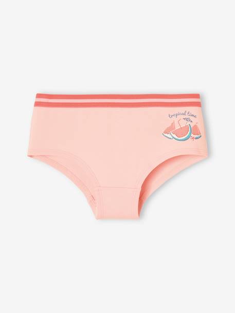 Pack of 5 Fruit Shorties for Girls peach 