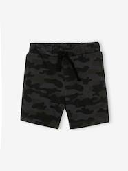 Boys-Shorts-Fleece Bermuda Shorts with Camouflage Print, for Boys