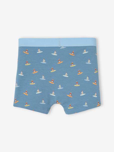 Pack of 5 Stretch Boxer Shorts, Surf, for Boys pale yellow 