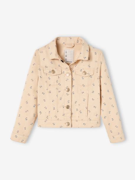 Printed Jacket for Girls mustard+pearly grey 