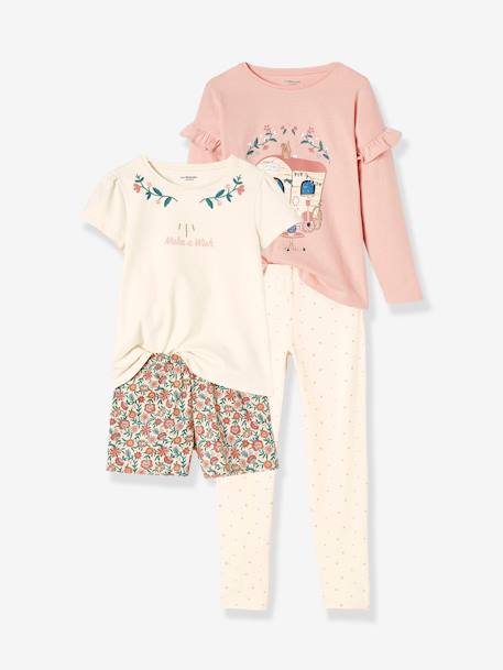 Pack of 2 Bohemian Pyjamas for Girls old rose 
