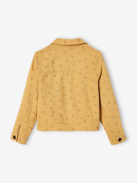 Printed Jacket for Girls mustard+pearly grey 