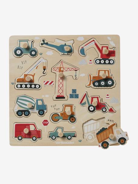 Construction Site Peg Puzzle in FSC® Wood yellow 