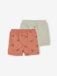 Pack of 2 Fleece Shorts, for Babies