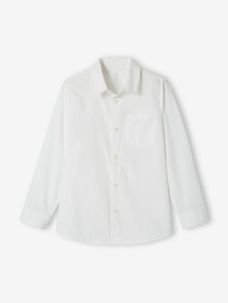 Plain Long Sleeve Shirt for Boys white 