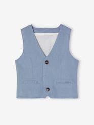 Boys-Coats & Jackets-Occasion Wear Cotton/Linen Waistcoat for Boys