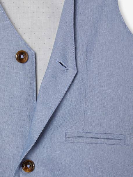 Occasion Wear Cotton/Linen Waistcoat for Boys Beige+blue+Dark Blue+sage green 