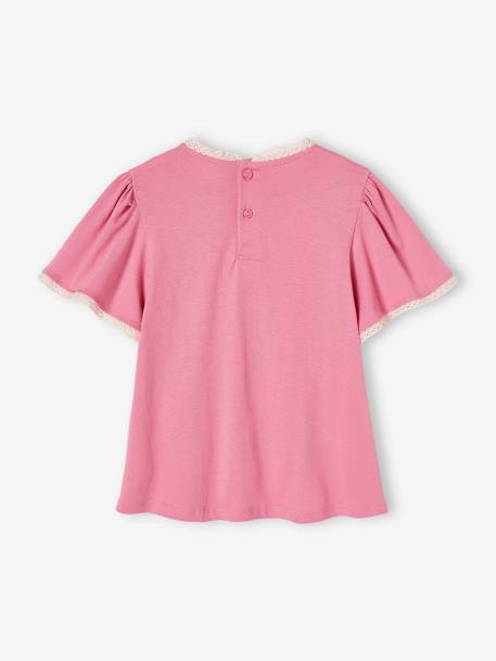 Blouse with Ladderline Stitching for Girls sweet pink 