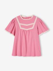 -Blouse with Ladderline Stitching for Girls