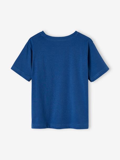 College-Style T-Shirt for Boys blue+white 