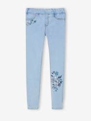 Girls-Jeans-Embroidered Waterless Treggings, MorphologiK Narrow Hip, for Girls