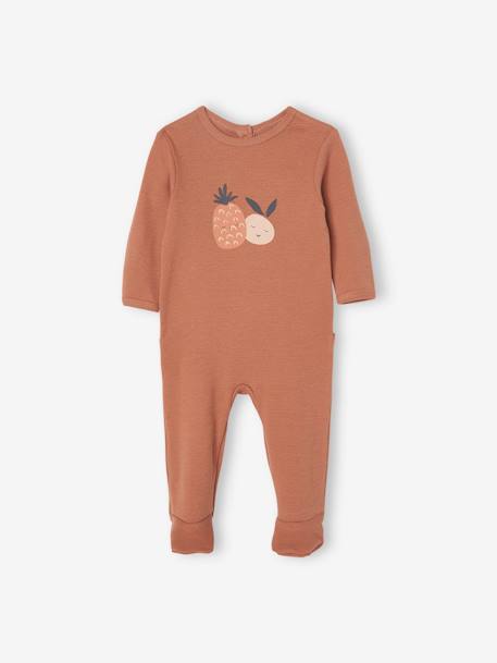 Pack of 2 Fruity Sleepsuits for Babies pecan nut 