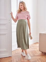 Maternity-Skirts-Long Skirt in Cotton Gauze for Maternity