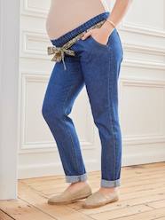 -Paperbag Jeans with Belt for Maternity
