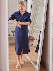 Long Shirt Dress in Cotton Gauze, Maternity & Nursing Special
