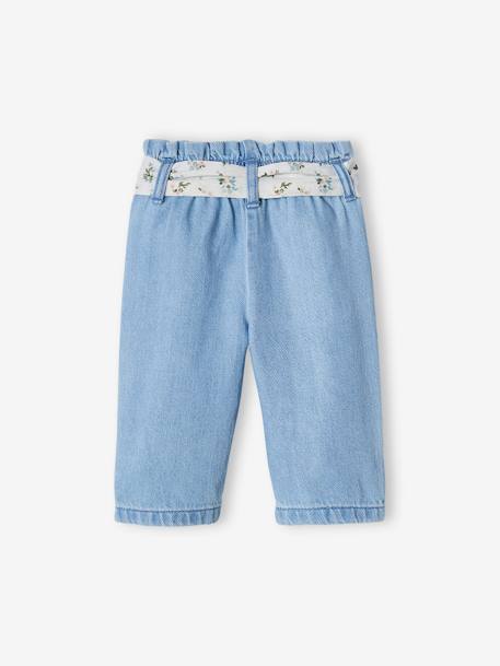 Wide Leg Jeans, Fabric Belt, for Babies bleached denim 