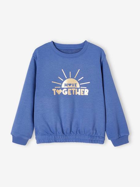 Sunrise Sports Sweatshirt with Shiny Golden Motif, for Girls blue 