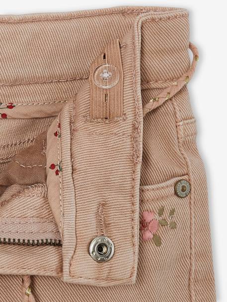 Embroidered Floral Bermuda Shorts for Girls rosy 
