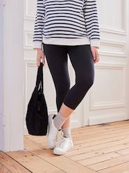 Cropped Leggings in Stretch Fabric, for Maternity