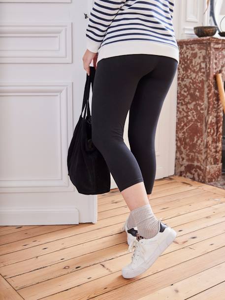 Cropped Leggings in Stretch Fabric, for Maternity black 