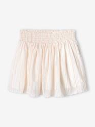 Girls-Skirts-Striped Occasionwear Skirt, Shimmery Thread, for Girls
