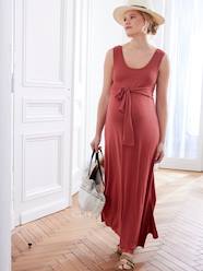 -Long Sleeveless Jersey Knit Dress for Maternity