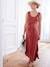 Long Sleeveless Jersey Knit Dress for Maternity terracotta 