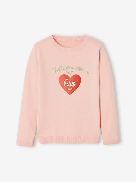 Jumper with Iridescent Motif for Girls rose 