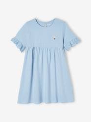 Short Sleeve Dress in Broderie Anglaise, for Girls