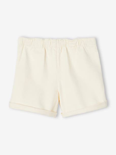 Fabric Shorts with Flap-Opening Effect for Girls ecru 