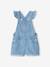 Denim Dungarees, Thin Ruffled Straps, for Girls double stone 