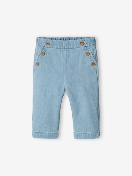 Wide, Flap-Front Denim Trousers, for Babies double stone 