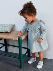 Fleece Dress, Broderie Anglaise Ruffle, for Babies