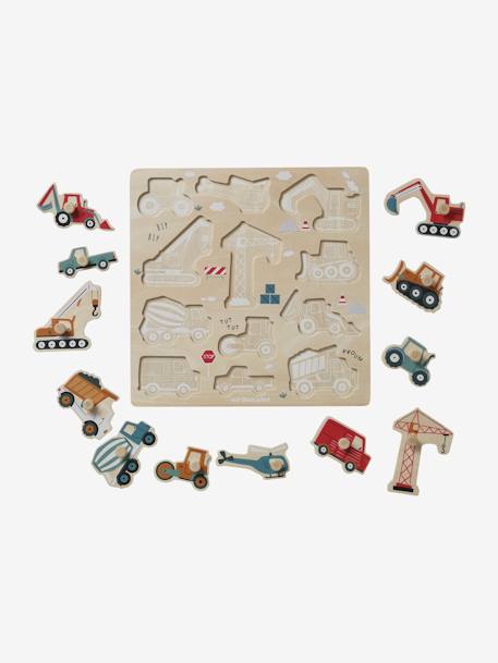 Construction Site Peg Puzzle in FSC® Wood yellow 